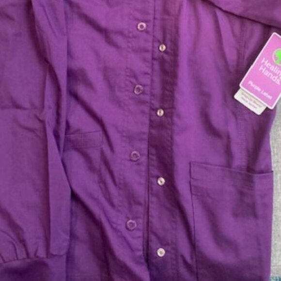 Healing Hands Scrub Jacket 5 Pocket Daisy Snap-up Scrubs Jacket, Small - Picture 4 of 7